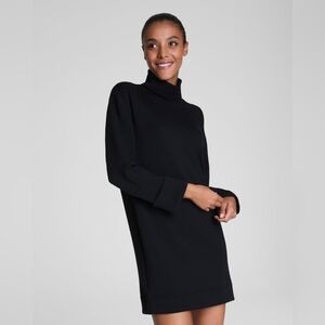 NWT SPANX Essential Black Turtleneck Sweater Long Sleeves Minidress Sz Medium